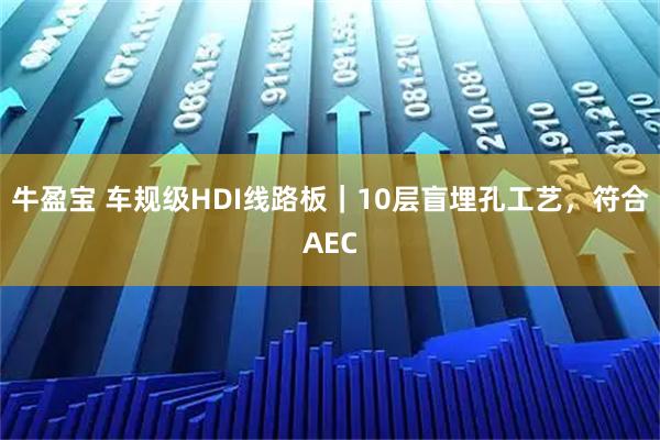 牛盈宝 车规级HDI线路板｜10层盲埋孔工艺，符合AEC